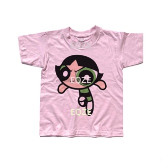 เสื้อยืดแขนสั้นเสื้อยืดเด็ก Molly Powerpuff Girls Buttercup Vintage การ์ตูนS-5XL