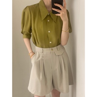 [สินค้าใหม่ ฤดูใบไม้ผลิ] เสื้อเชิ้ตแขนกลาง ผ้าลินิน กันแดด ทรงหลวม สไตล์เกาหลี เหมาะกับฤดูร้อน สําหรับผู้หญิง 2023 พร้อมส่ง