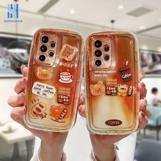 เคสโทรศัพท์มือถือแบบนิ่ม กันกระแทก กันรอยเลนส์กล้อง ลายหมี ขนมปัง สําหรับ Samsung A13 A14 A22 A23 A04 A04S A52 A12 A03 A03S A50 A02S A20 A32 A50S A30S A52S A30 M12 M22 M32