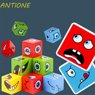 Antione เกมโต๊ะลูกบาศก์ ตลก สําหรับเด็ก ของขวัญ เปลี่ยนหน้า เกมลูกบาศก์ ของเล่น เปลี่ยนหน้า ลูกบาศก์ ของเล่นคลายเครียด บล็อกตัวต่อ ของเล่น