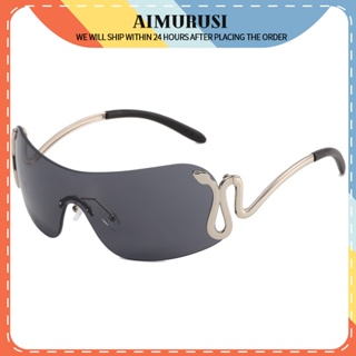 (AIMURUSI) แว่นกันแดดแฟชั่น ขอบไขว้ รูปงู วันพีช สไตล์ยุโรป และอเมริกา