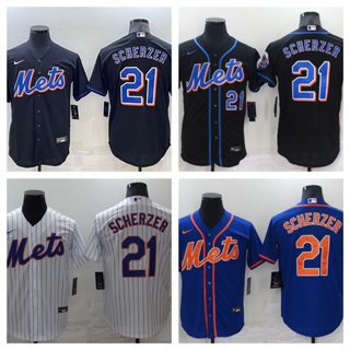 MLB New York Mets Max Scherzer เบสบอลเสื้อยืดผู้ชายผู้ชาย