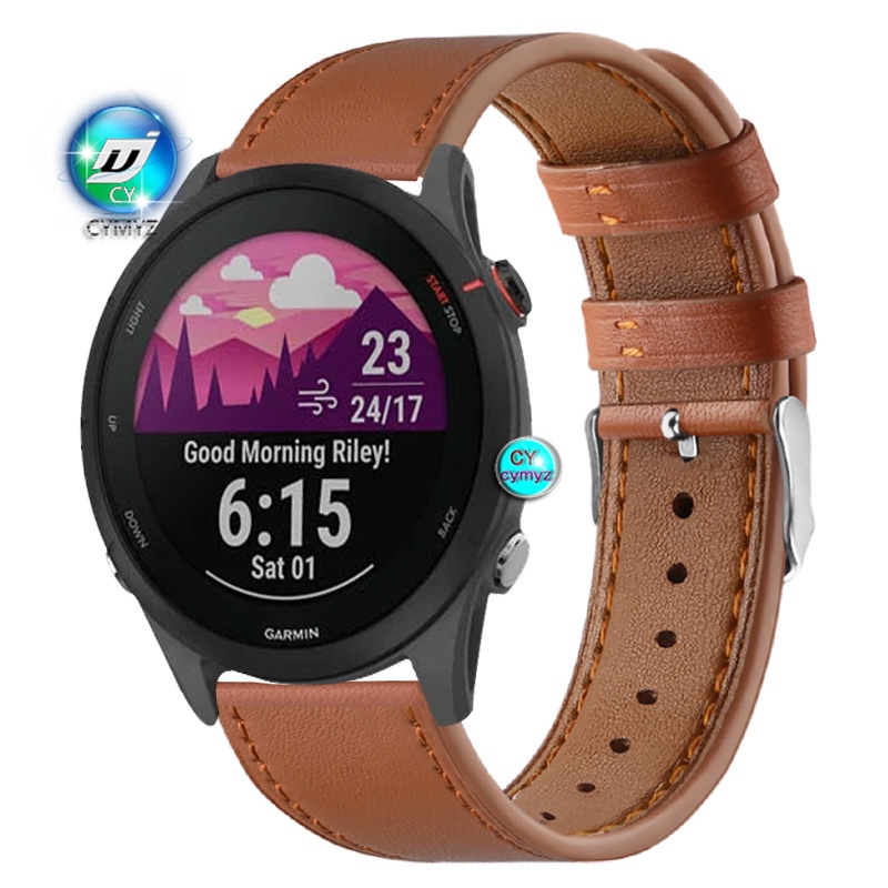 สาย-garmin-forerunner-265-255-music-สาย-สายหนังแท้-สายสำรอง-garmin-forerunner-55-245-645-สาย-สายรัด-สายรัดข้อมือกีฬา-สายรัด-garmin-movesport-สายรัด