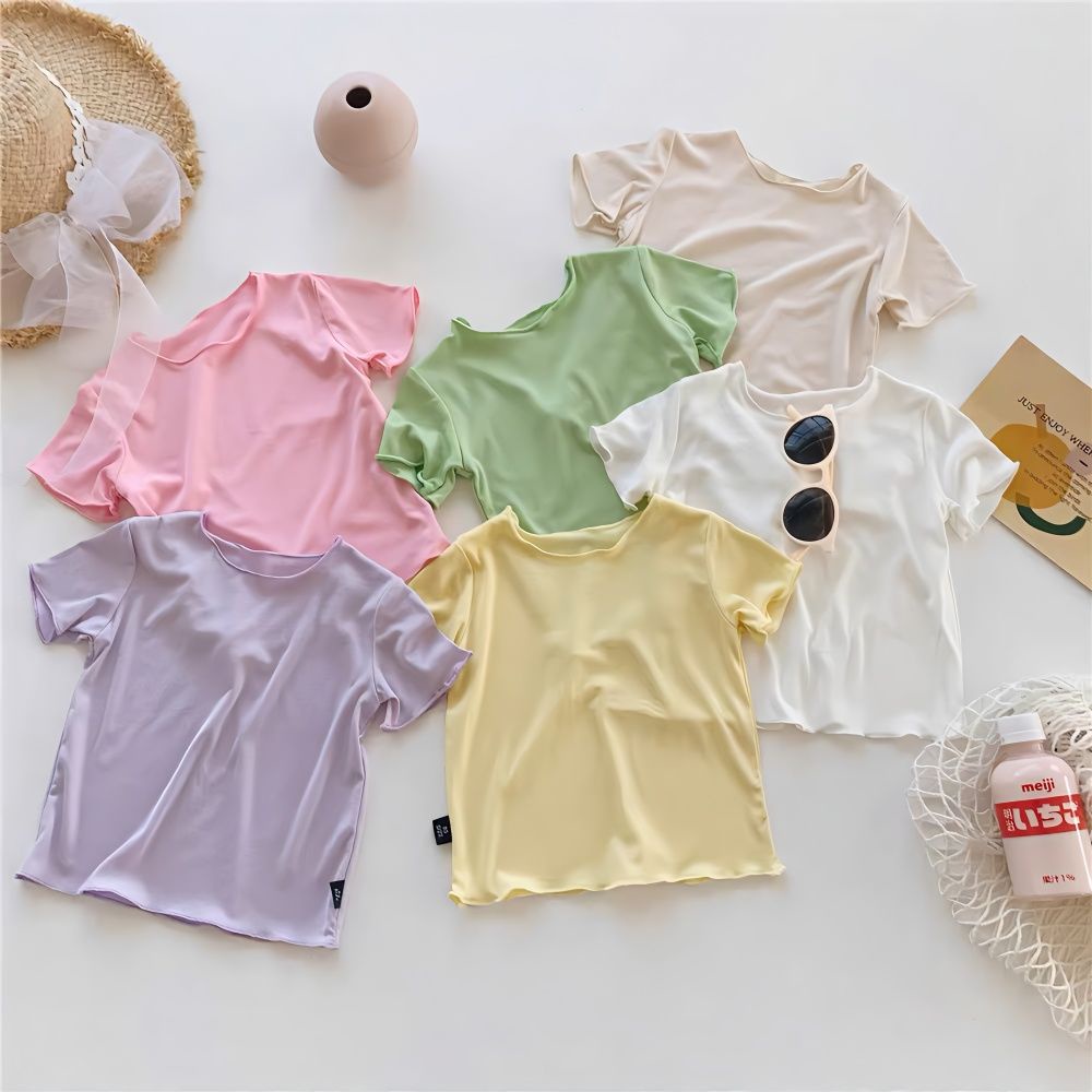 พร้อมส่ง-ขายดี-เสื้อยืดแขนสั้น-สีพื้น-ขนาดเล็ก-กลาง-และเล็ก-เข้ากับทุกการแต่งกาย-สไตล์ญี่ปุ่น-เกาหลี-แฟชั่นฤดูร้อน-สําหรับเด็กผู้ชาย-และเด็กผู้หญิง-2023