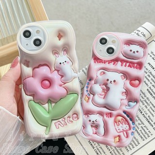 เคส Samsung A14 A13 A12 M12 A11 M11 A05 A05S A04 A04S A03 A03S A02 A02S A71 A54 A53 A52 A52S A51 A50 A50S A34 A32 A31 A30 A30S A24 A23 A22 A20 A10S 4G 5G Transparent Wave Bear Rabbit Soft Case