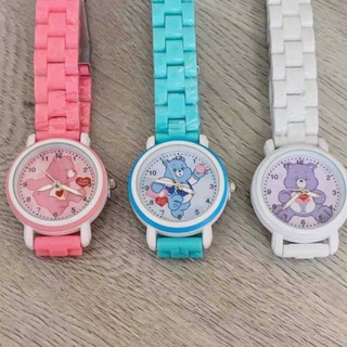 พร้อมส่ง นาฬิกาเข็ม หมี CAREBEAR  งานน่ารัก - ผู้ใหญ่ และเด็กใส่ได้ สามารถถอดข้อออกได้