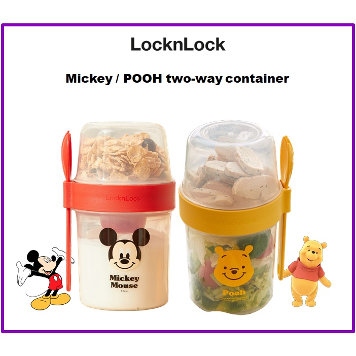 locknlock-กล่องคอนเทนเนอร์-ลายมิกกี้-หมีพูห์-สองทาง