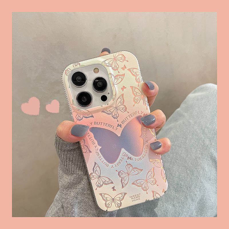 butterfly-phone-case-with-laser-paper-for-iphone14promax-phone-case-for-iphone-13-all-inclusive-silicone-11-xs-xr