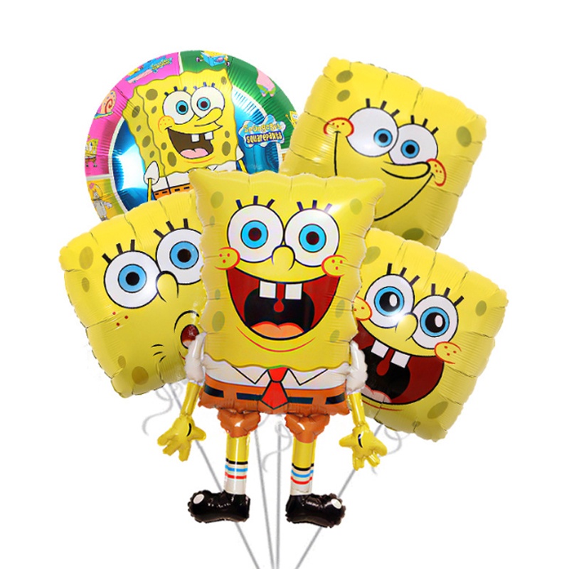 การ์ตูนอะนิเมะ-spongebobs-ลูกโป่งฟอยล์-ของเล่นเด็ก-ลูกโป่งเป่าลม-ตกแต่งงานเลี้ยงวันเกิด-เด็กอาบน้ํา-พื้นหลังตกแต่งฉากเค้าโครงอุปกรณ์ปาร์ตี้