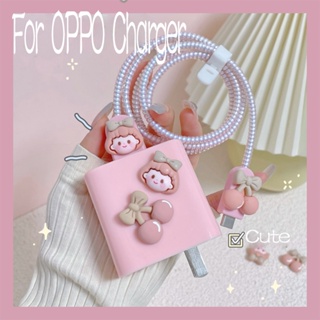 เคสป้องกันสายชาร์จ ลายการ์ตูนเด็กผู้หญิงน่ารัก สีชมพู สําหรับ oppo Reno8T 5G 20w 18w 30w 33w 65w 67w 80w