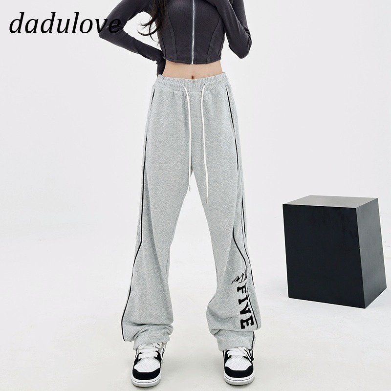 dadulove-2023-new-american-street-striped-light-color-sports-pants-high-waist-drawstring-jogging-pants