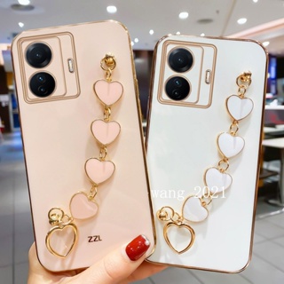 In Stock New Casing เคส Realme C55 NFC 2023 Phone Case Straight Edge with Love Bracelet All Inclusive Soft Case Back Cover for RealmeC55 Phone Cover เคสโทรศัพท