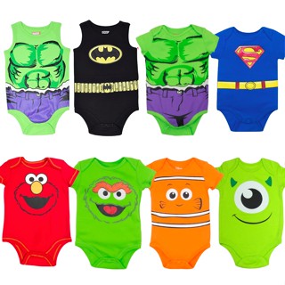 ของแท้ ชุดบอดี้สูท ลาย Marvel Hulk Batman Sesame Street Elmo Pixar Monsters Inc Nemo D3HQ สําหรับเด็กผู้ชาย