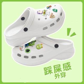 CROCS รองเท้าแตะส้นสูง พื้นหนา ลายการ์ตูนพยาบาล แฟชั่นฤดูร้อน สําหรับผู้หญิง 2022