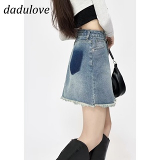 DaDulove💕 New Korean Version of INS Retro Washed Denim Skirt WOMENS High Waist Slim Hip Skirt Large Size Skirt