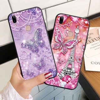 เคสโทรศัพท์ซิลิโคน แบบนิ่ม ลายผีเสื้อ ประดับเพชร สําหรับ Vivo Y85 Y89 Y81 Y81i Y91 Y91i Y95 Y91C Y1S Y21 Y21A Y21S Y21T Y33S Y33T