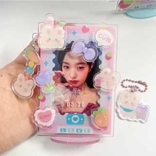 &lt;IN STOCK&gt;Cute Bunny Acrylic Card Holder 3 Inch Photo Frame Holder with Decoration Accessories for Idol Photocard Protective Desk Decor Collection