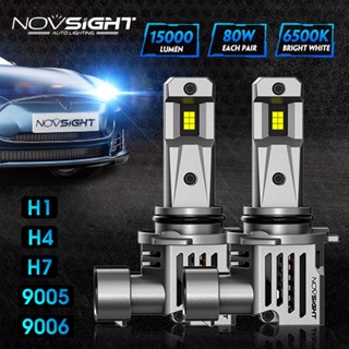 NOVSIGHT N66 H4 LED ไฟหน้ารถ LED ไฟตัดหมอก H11 9005 9006 6500K 15000LM 80W หลอดไฟตัดหมอกไฟหน้าอัตโนมัติ