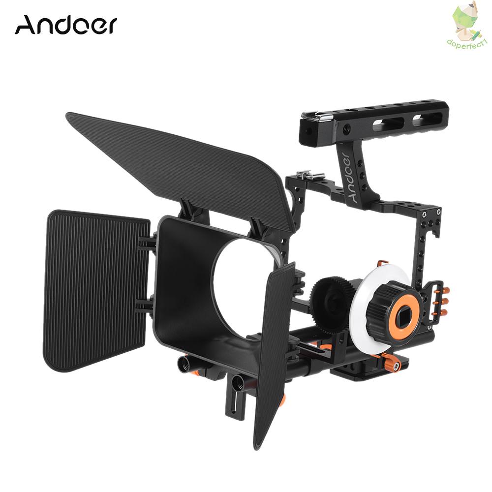 andoer-c500-aluminum-alloy-camera-camcorder-video-cage-rig-kit-film-making-system-w-matte-box-follow-focus-handle-15mm-rod-for-panasonic-gh4-replacement-for-a7s-a7-a7r-a7rii-a7sii-a7iv-ildc-mirrorless