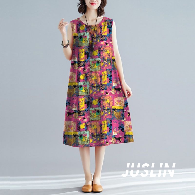 juslin-เดรส-ชุดกระโปรง-long-dress-ชุดเดรสเกาหลี-2023-new-ลายดอกไม้-mar0210