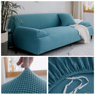 ผ้าคลุมโซฟา ผ้ากํามะหยี่ แบบหนา ยืดหยุ่น รูปตัว l สีเบจ ชมพู เทา 1 2 3 4 ที่นั่ง sofa cover