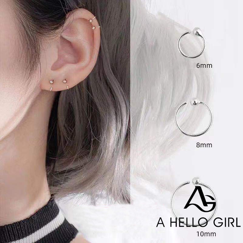 ภาพหน้าปกสินค้าA HELLO GIRL เครื่องประดับ ต่างหูเงิน ประดับลูกปัด ทรงกลม ขนาดเล็ก เหมาะกับคนแพ้ง่าย แฟชั่นสําหรับผู้หญิง จากร้าน th_160288151 บน Shopee