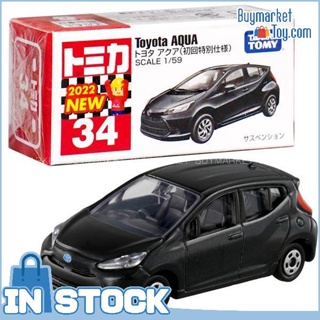 [ของแท้] Takara Tomy Tomica Die -Cast Car - 1/59 No.034 Toyota Aqua (1st)