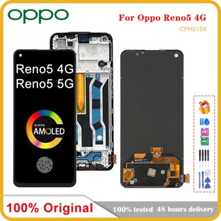 อะไหล่หน้าจอสัมผัสดิจิทัล LCD 6.4 นิ้ว สําหรับ Oppo Reno5 4G CPH2159 Reno 5 5G CPH2145