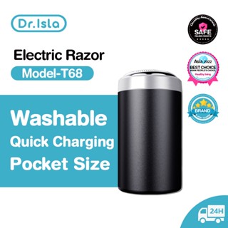 Dr.isla T68 เครื่องโกนหนวดไฟฟ้า แบบพกพา ล้างทําความสะอาดได้ ชาร์จไฟได้ สําหรับผู้ชาย