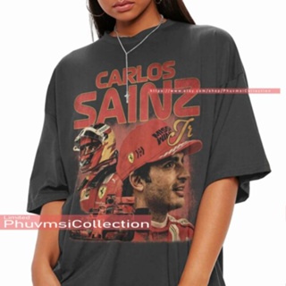 Carlos Sainz Jr. เสื้อสินค้า Vintage Bootleg Professional รถ Racer Tshirt