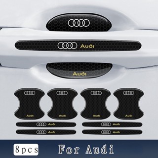 สติกเกอร์สะท้อนแสง ป้องกันรอยขีดข่วน สําหรับติดมือจับประตูรถยนต์ Audi 8 ชิ้น