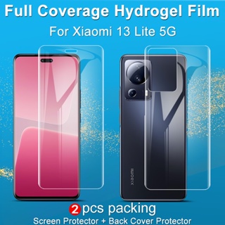 แท้ ฟิล์มไฮโดรเจลนิ่ม แบบใส บางพิเศษ ป้องกันหน้าจอ ด้านหลัง สําหรับ Xiaomi Mi 13 Lite 5G Xiomi Mi Civi 2 Civi2 5G