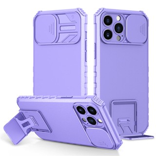 เคสแข็ง กันกระแทก ป้องกันเลนส์กล้อง พร้อมขาตั้ง สําหรับ Iphone 11 XS MAX X XR 7 8 Plus