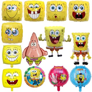 ลูกโป่งฟิล์มอลูมิเนียม ลายการ์ตูน Spongebob สามมิติ สําหรับตกแต่งปาร์ตี้วันเกิดเด็ก