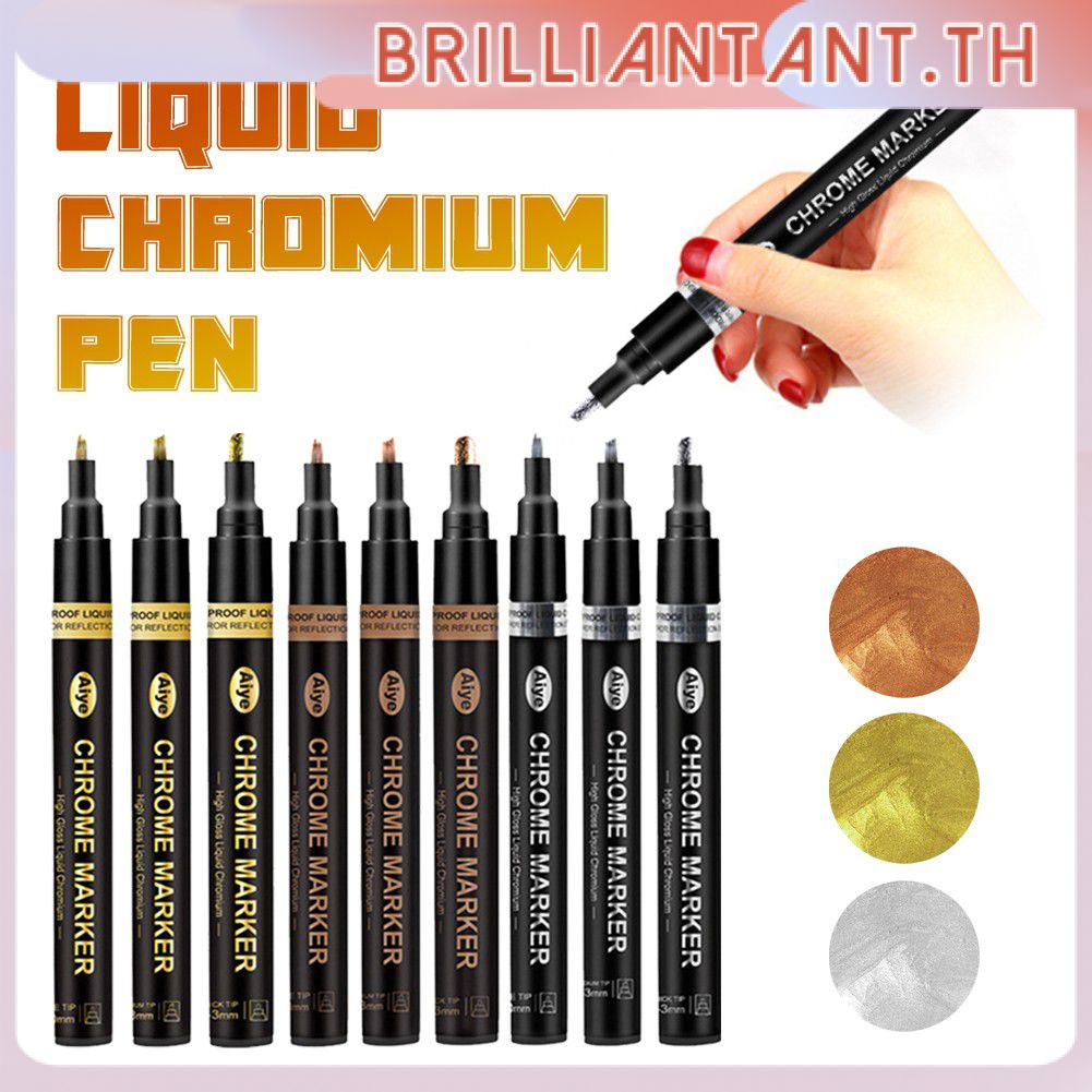 Chrome Marker Metallic Liquid Chrome Mirror Marker Pen Gold Silver