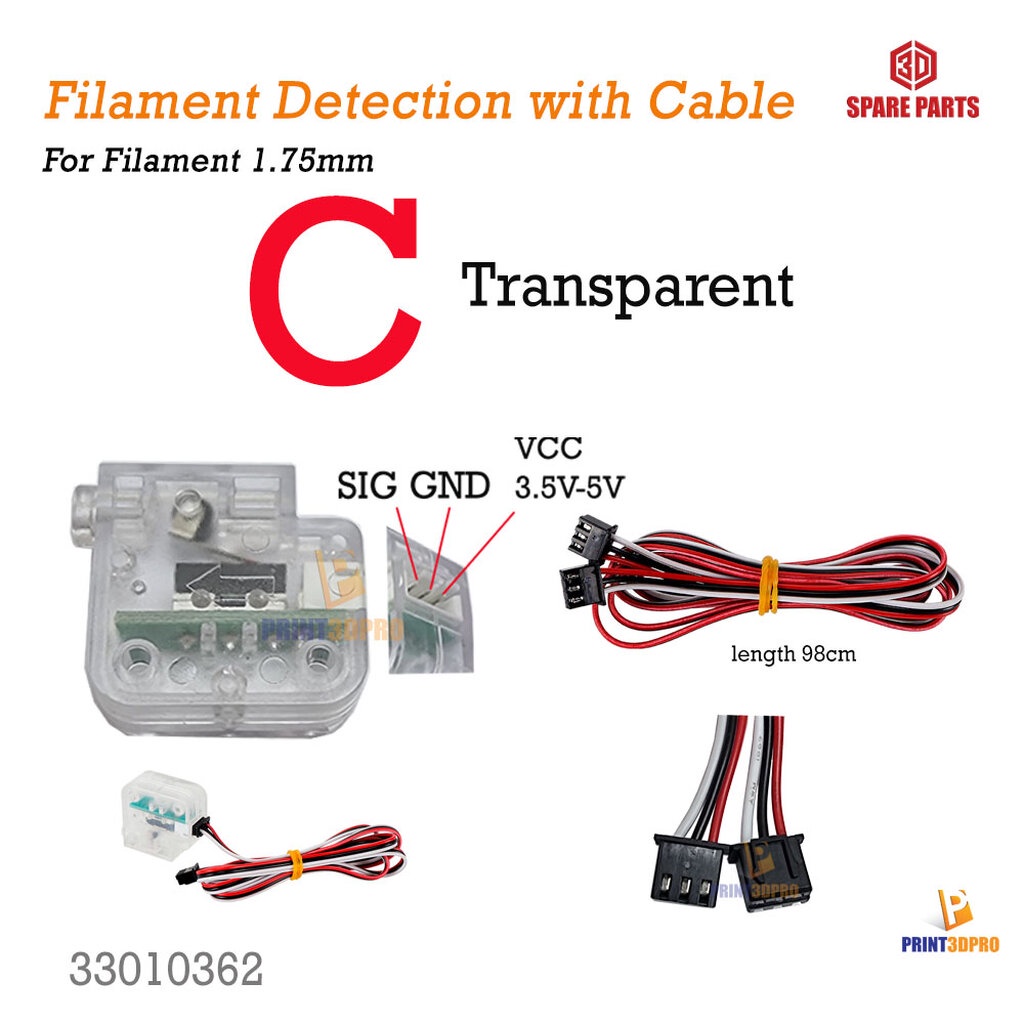 3D Printer Part Filament Sensor With Cable 98cm For Fialment 1.75mm ...