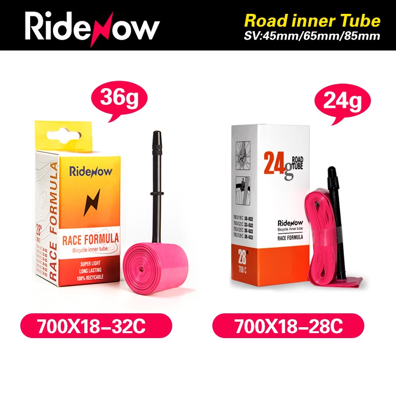 ridenow-ยางในรถจักรยาน-tpu-เบาพิเศษ-ยาว-45-65-85-มม-700-x-18-32