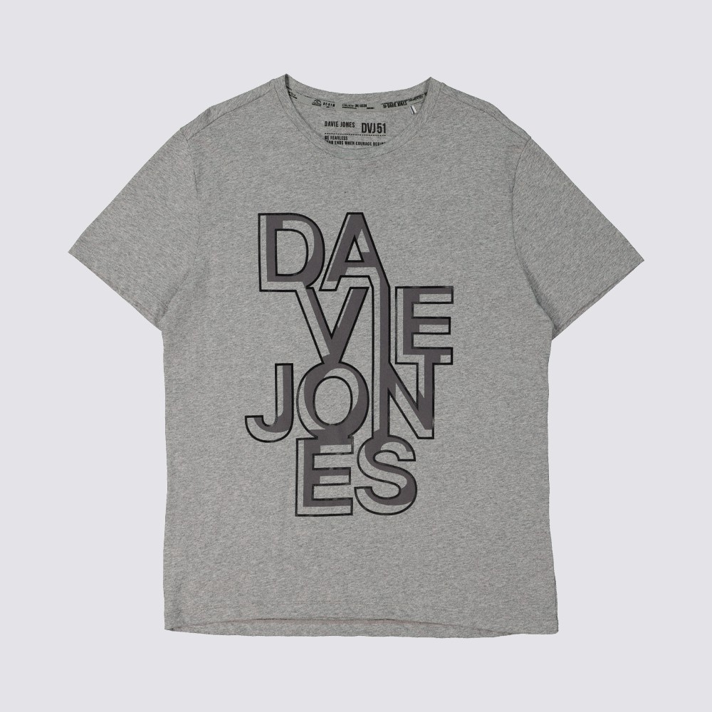 davie-jones-เสื้อยืดพิมพ์ลายโลโก้-สีเทา-logo-print-t-shirt-in-grey-lg0008td-ผ้าฝ้ายแท้