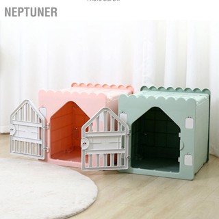 Neptuner บ้านสัตว์เลี้ยง พลาสติก ระบายอากาศ พับได้ ประกอบง่าย สําหรับแมว 4 ฤดู