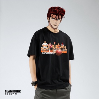 S-5XL Slam Dunk t-Shirt Pure Cotton Summer Short-Sleeved Anime Shobei Whole Team Merchandise Sakuragi Flower Road Rukawa