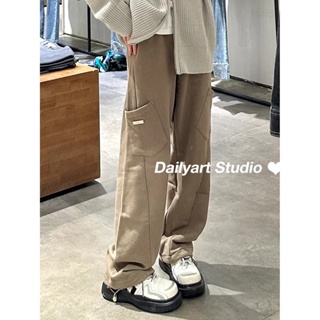 Dailyart กางเกงขายาว กางเกงเอวสูง สไตล์เกาหลี แฟชั่น 2023 ใหม่ MAR1002