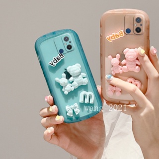 New Phone Case Redmi 12C Xiaomi 12 Lite 5G เคส New Cute Stereoscopic Bear Doll Bowknot Casing Lens Protection Soft Cover for Redmi 12C Phone Cover เคสโทรศัพท