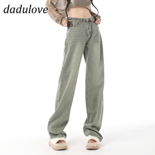 DaDulove💕 New Korean Version of INS Light Green Jeans High Waist Loose Wide Leg Pants Large Size Trousers