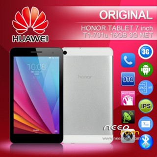 (HUAWEI ) แผ่นสเปรดทรัม แท็บเล็ต PC ใช้แล้ว Honor MediaPad T1-701u Android 4.4 7 นิ้ว 3G SC8830 Quad Core 1.2GHz 1GB RAM รอม 16GB