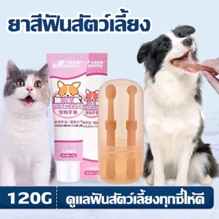 ภาพหน้าปกสินค้าชุดแปรงฟันสัตว์เลี้ยง แปรงฟันหมา แปรงฟันแมว ชุดแปรงฟัน ยาสีฟันหมา 120g ซึ่งคุณอาจชอบสินค้านี้