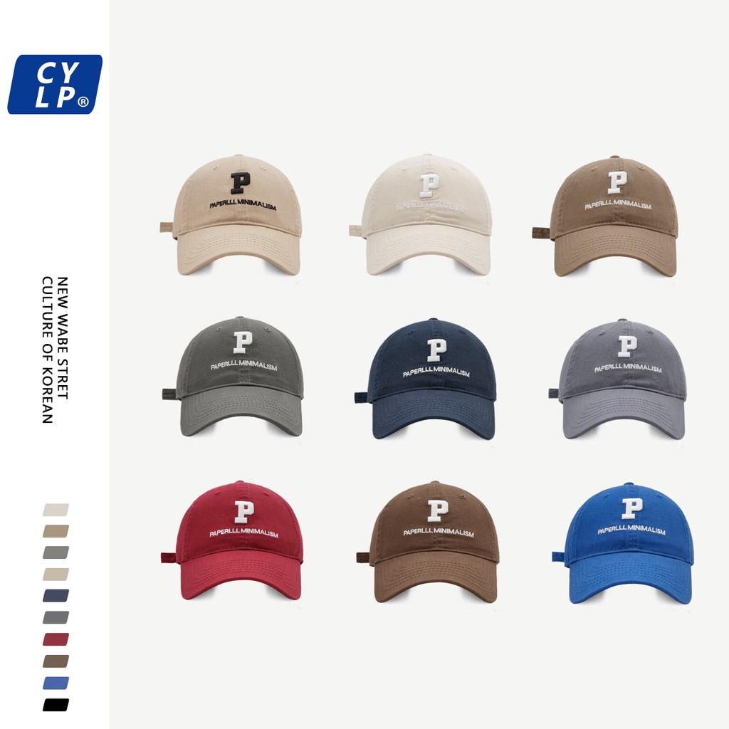 หมวกเบสบอล-ปักลายตัวอักษร-p-เข้ากับทุกการแต่งกาย-สไตล์สตรีท-แฟชั่นสําหรับผู้ชาย-และผู้หญิง