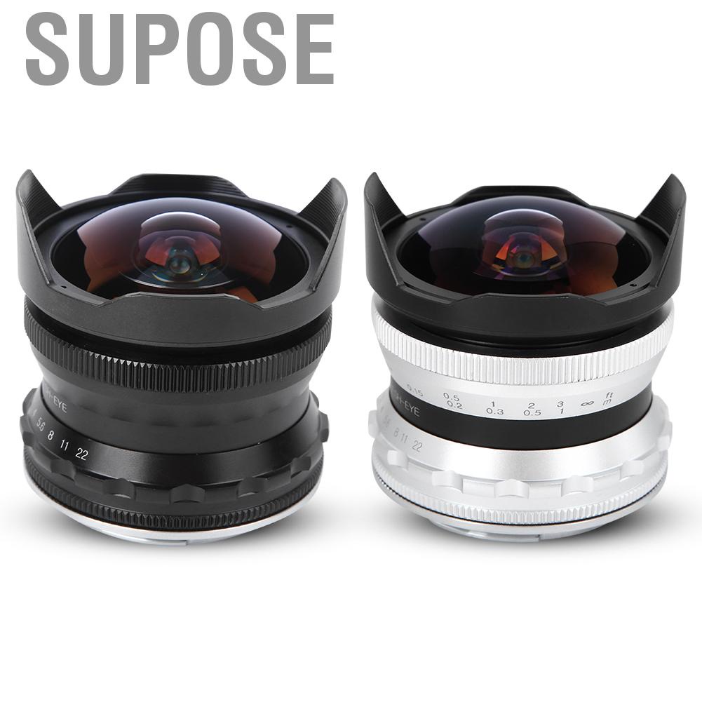 Supose Mirrorless Camera Fisheye Lens 7.5MM F2.8 Manual Aperture
