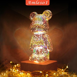 [Amleso1] โคมไฟ LED รูปหมี 3D สําหรับห้องน้ํา ห้องครัว ห้องโถง