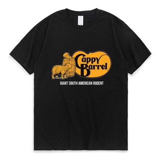 ขายเสื้อยืดแขนสั้นลําลอง พิมพ์ลายกราฟฟิค Cappy Barrel Capybara สไตล์ฮาราจูกุ แนวสตรีท โอเวอร์ไซซ์ สําหรับผู้ชาย และผู้หญ