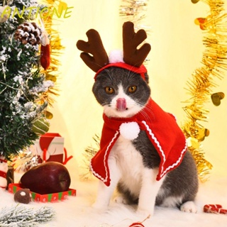 ANTIONE Funny Pet Cosplay Costume Xmas Pet Costume Pet Clothes Winter Pet  Clothing Santa Claus Warm Cloak Hat Kitten Christmas Clothes